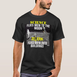 SCIENCE VS RELIGION  T-SHIRT (WITH BACK LEAD-IN).