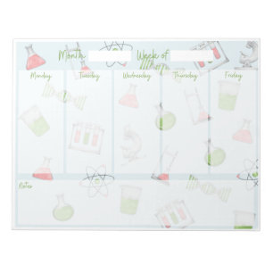 Science Weekly Desk Planner Notepad