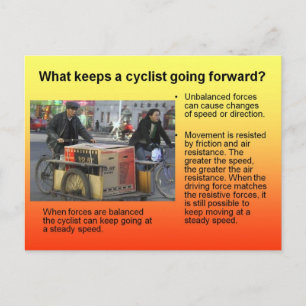 Science, What keeps a bicycle going forward? Postcard