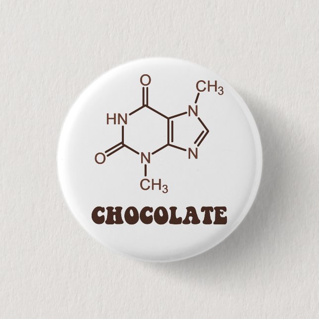 Scientific Chocolate Element Theobromine Molecule 3 Cm Round Badge (Front)