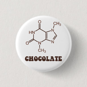 Scientific Chocolate Element Theobromine Molecule 3 Cm Round Badge