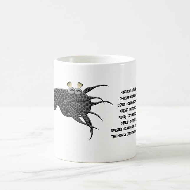 Scientific classification for the octopus vulgaris coffee mug (Center)