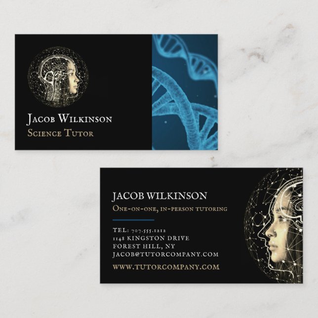 Scientific Design, Science Tutor, Teacher Business Card (Front/Back)
