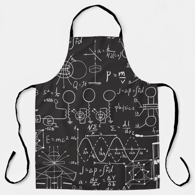 Scientific Formulas: Chalkboard Calculations Patte Apron (Front)