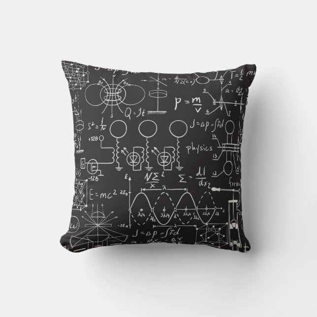 Scientific Formulas: Chalkboard Calculations Patte Cushion (Front)