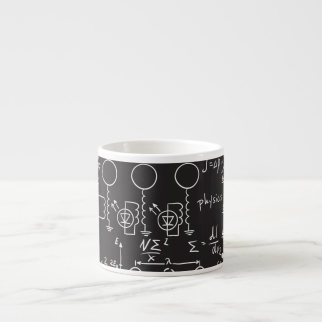 Scientific Formulas: Chalkboard Calculations Patte Espresso Cup (Front)