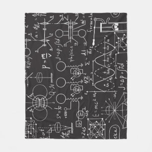 Scientific Formulas: Chalkboard Calculations Patte Fleece Blanket