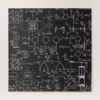 Scientific Formulas: Chalkboard Calculations Patte Jigsaw Puzzle