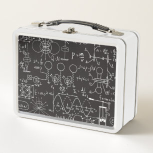 Scientific Formulas: Chalkboard Calculations Patte Metal Lunch Box