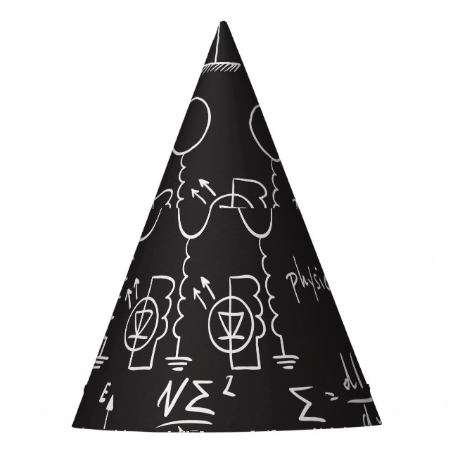 Scientific Formulas: Chalkboard Calculations Patte Party Hat (Front)
