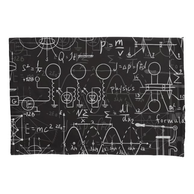 Scientific Formulas: Chalkboard Calculations Patte Pillowcase (Front)