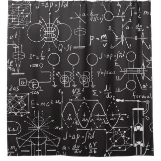 Scientific Formulas: Chalkboard Calculations Patte Shower Curtain