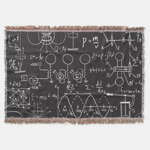 Scientific Formulas: Chalkboard Calculations Patte Throw Blanket