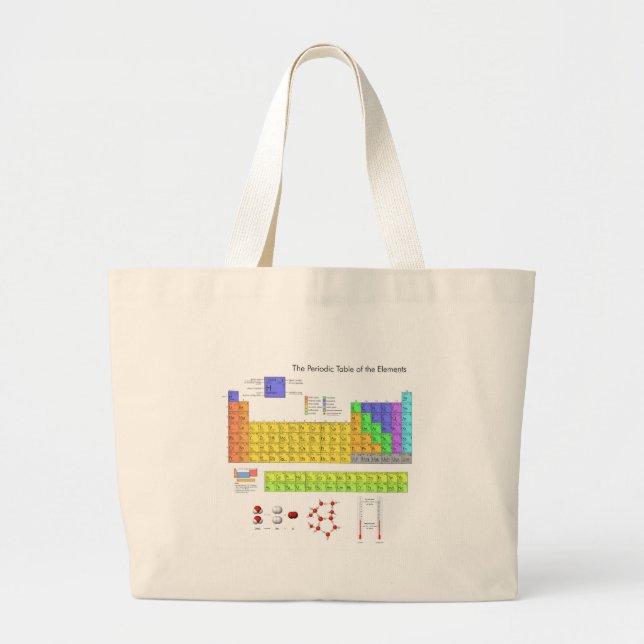 Scientific Periodic Table of the Elements Large Tote Bag (Front)