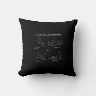 Scientific Purrinciples Funny Cat Physics Diagram Cushion