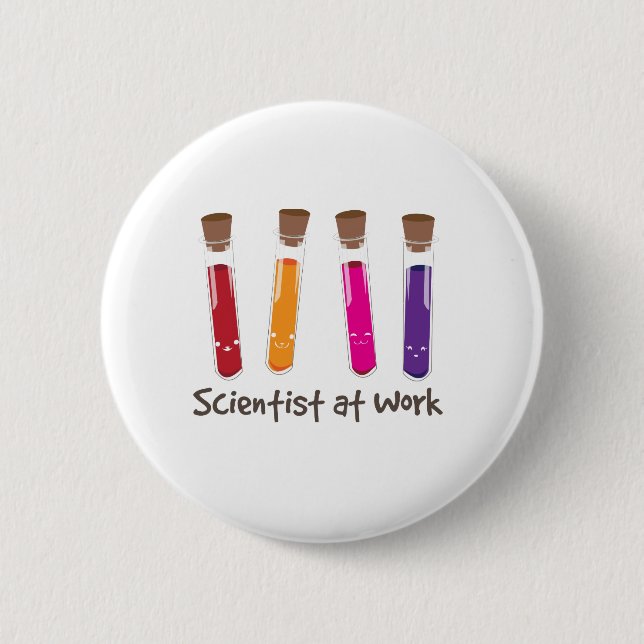 Scientist At Work 6 Cm Round Badge (Front)