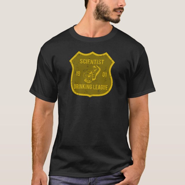 Scientist Drinking League T-Shirt (Front)
