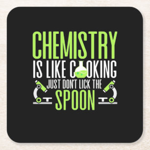 Scientist Gift Chemistry Is Like Cooking Square Paper Coaster