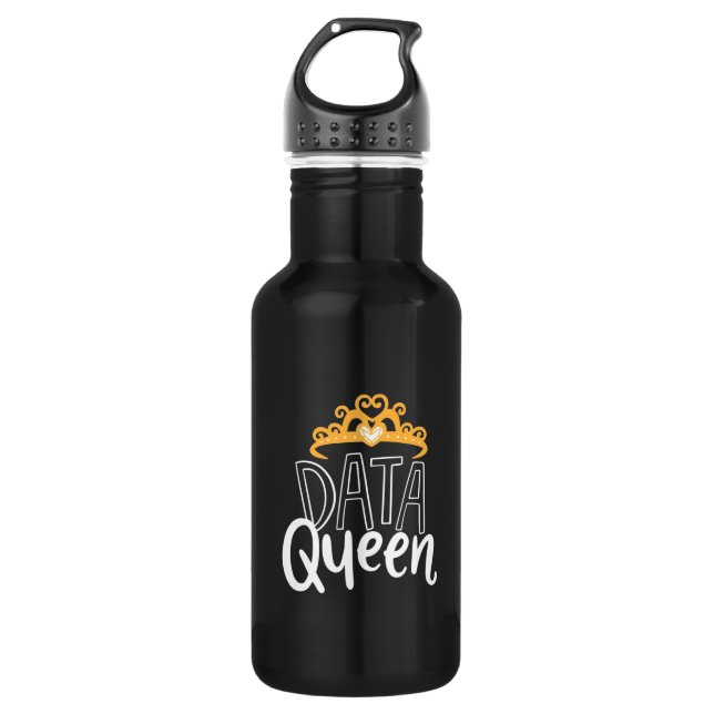 Scientist Gift | Proud Data Queen 532 Ml Water Bottle (Front)