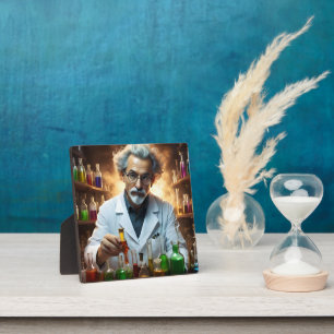 Scientist In A Laboratory Mixing Potions, Plaque