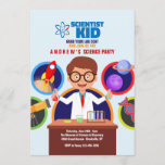 Scientist Kid Invitation<br><div class="desc">Celebrating your child's birthday at a Science Museum? You've just found the perfect invitation for the celebration. Designed by Freepik. The card is easy to customise with your wording, font, font colour, paper shape options and choice of six paper types.Not exactly what you're looking for? All our products can be...</div>