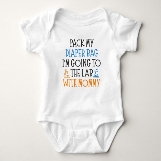 Scientist Mum Funny Science Baby Saying Baby Bodysuit (Front)