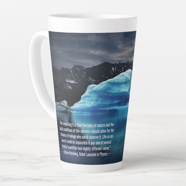 Scientist Quote and Iceberg Nature Photo Latte Mug (Left Angle)