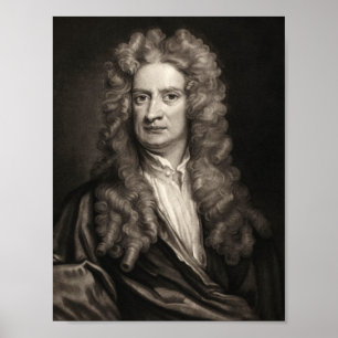 scientist  sir Isaac Newton portrait Poster