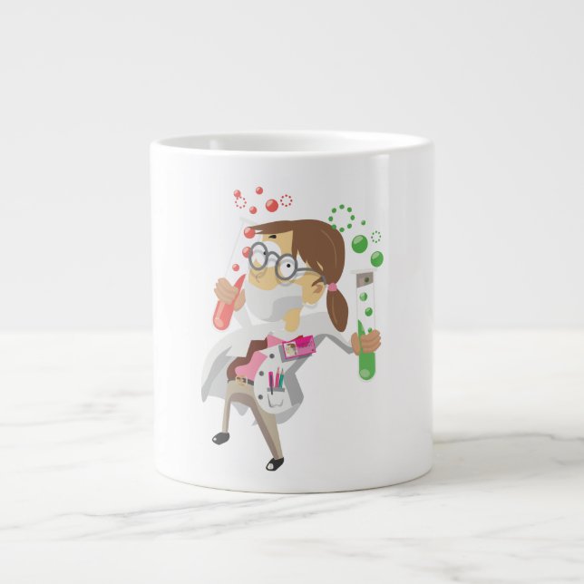 Scientist With Test Tubes Large Coffee Mug (Front)