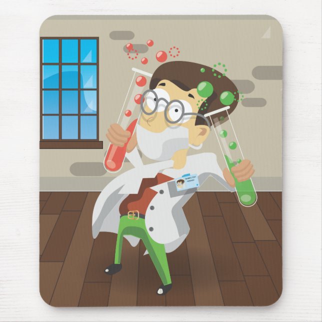 Scientist With Test tubes Mouse Pad (Front)