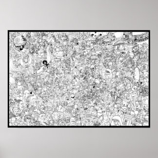 SciFi vs Fantasy colouring Poster