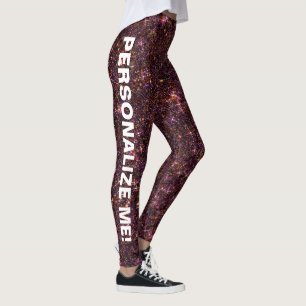 Scintillating Scion Red Purple Glitter CUSTOM TEXT Leggings