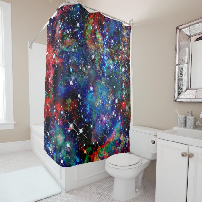 Scintillation Star Field Shower Curtain (In Situ)