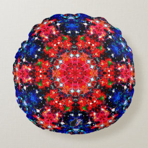 Scintillation Stellar Kaleid Round Pillow