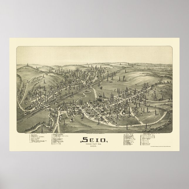 Scio, OH Panoramic Map - 1899a Poster (Front)