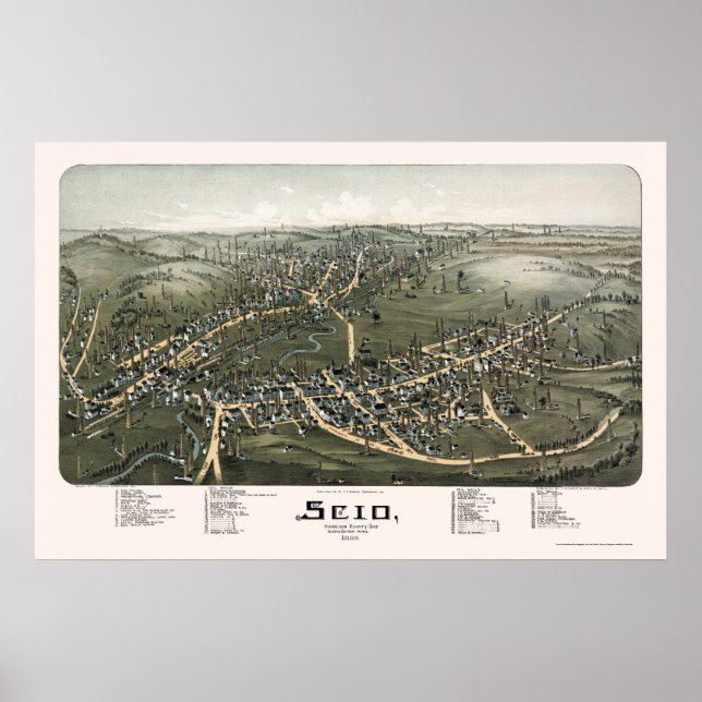 Scio, OH Panoramic Map - 1899b Poster (Front)