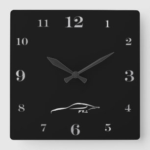 Scion FRS white brushstroke logo Square Wall Clock