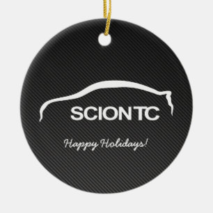 Scion TC White Silhouette w/ Faux Carbon Ornament