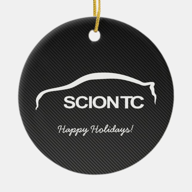 Scion TC White Silhouette w/ Faux Carbon Ornament (Front)