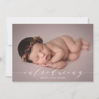 Scipt Introducing Photo Overlay Birth Announcement