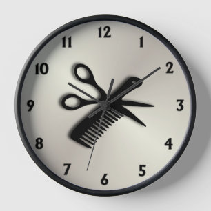 Scissor and Comb Antique Gold Clock