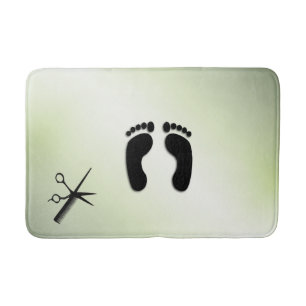 Scissor and Comb Green Bath Mat