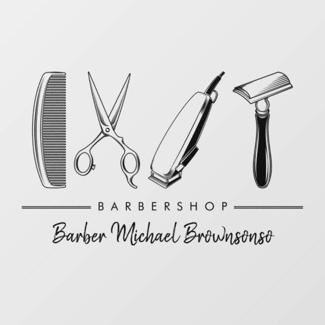 Scissor Hair Comb Razor Classic Simple Barber (Sheet)
