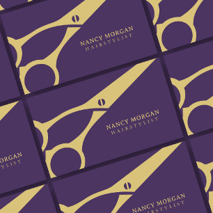 Scissor Hairstylist Royal Purple Business Card