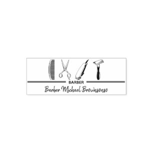 Scissor Razor Logo Simple Hairdresser Male Barber Self-inking Stamp
