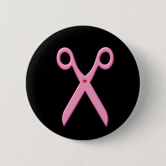 Scissors 6 Cm Round Badge