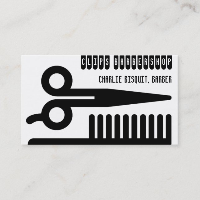 Scissors and Comb Hair Biz Business Card (Front)