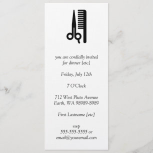 Scissors and Comb Invitation