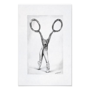 Scissors ballerina dance surreal art Photo print