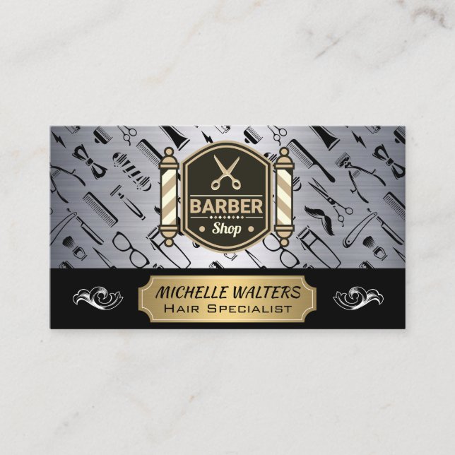 Scissors | Barber Poles and Tools Business Card (Front)